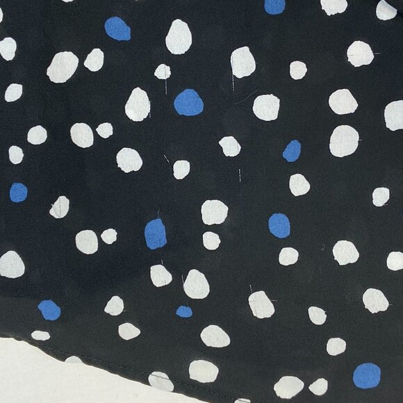 Torrid Sleeveless Zip V Neck Semi Sheer Polka Dot Top Black White Blue 1 - Picture 14 of 14